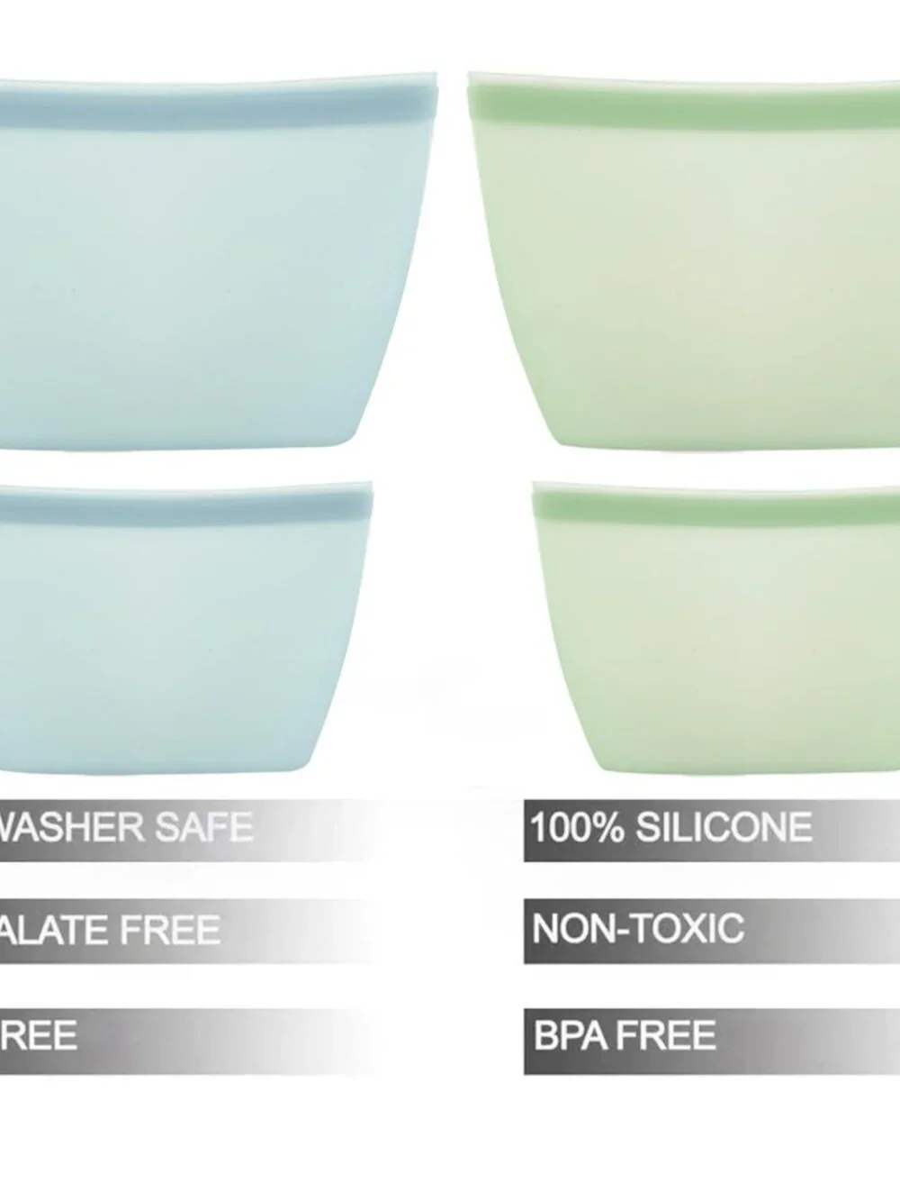 PandaEar 4 Pack Reusable Silicone Food Storage Bags, Leakproof Stand-Up Freezer